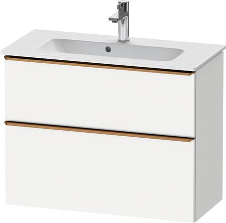 Vanity unit wall-mounted, DE4369004180000 White Matt, Decor, Handle Bronze