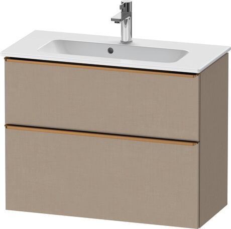 Vanity unit wall-mounted, DE4369004750000 Linen Matt, Decor, Handle Bronze