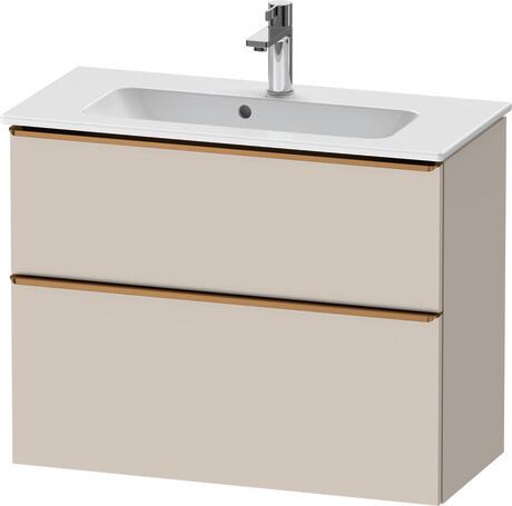 Vanity unit wall-mounted, DE4369004910000 taupe Matt, Decor, Handle Bronze