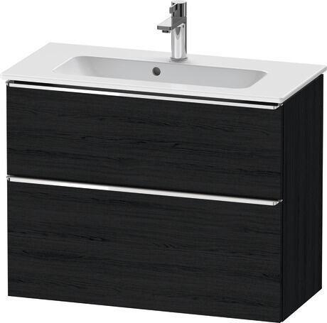 Vanity unit wall-mounted, DE4369010160000 Black oak Matt, Decor, Handle Chrome