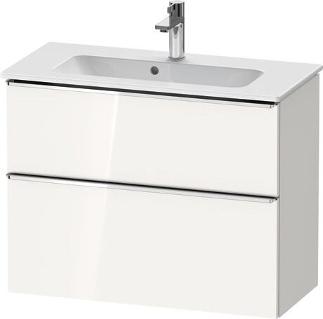 Vanity unit wall-mounted, DE4369010220000 White High Gloss, Decor, Handle Chrome