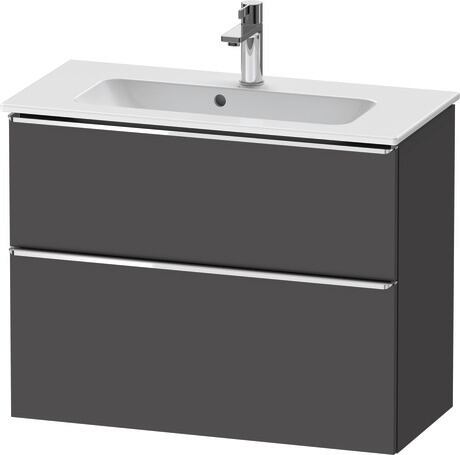 Vanity unit wall-mounted, DE4369010490000 Graphite Matt, Decor, Handle Chrome