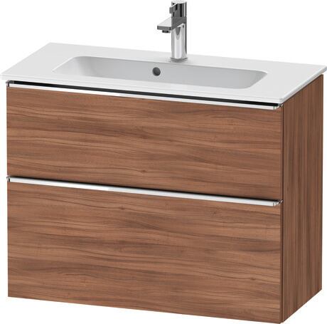 Vanity unit wall-mounted, DE4369010790000 Walnut Matt, Decor, Handle Chrome