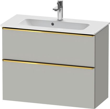 Vanity unit wall-mounted, DE4369034070000 Concrete grey Matt, Decor, Handle Gold