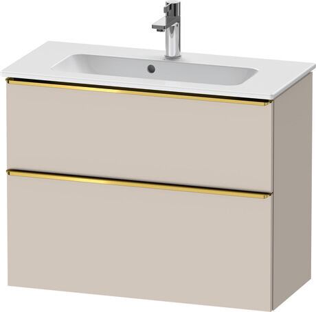 Vanity unit wall-mounted, DE4369034910000 taupe Matt, Decor, Handle Gold