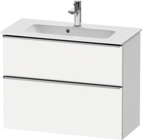 Vanity unit wall-mounted, DE4369070180000 White Matt, Decor, Handle Stainless steel