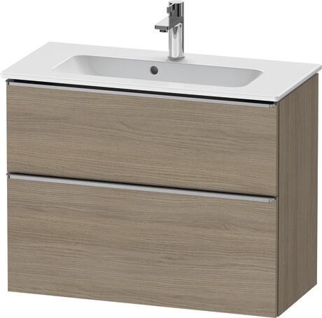 Vanity unit wall-mounted, DE4369070350000 Oak terra Matt, Decor, Handle Stainless steel