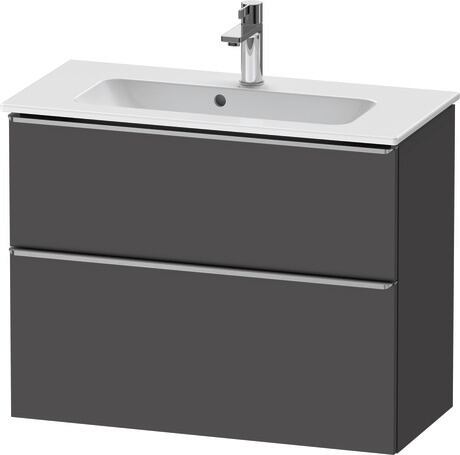 Vanity unit wall-mounted, DE4369070490000 Graphite Matt, Decor, Handle Stainless steel