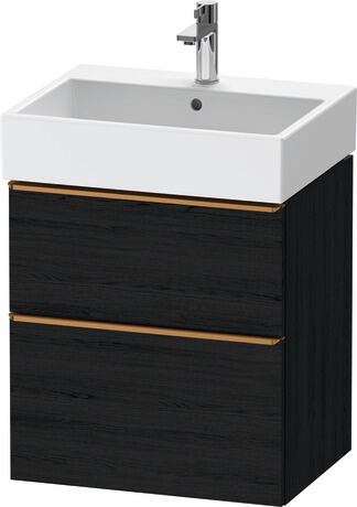 Vanity unit wall-mounted, DE4371004160000 Black oak Matt, Decor, Handle Bronze