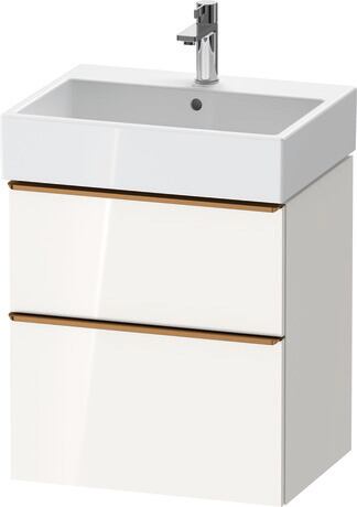 Vanity unit wall-mounted, DE4371004220000 White High Gloss, Decor, Handle Bronze