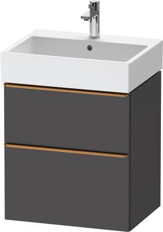 Vanity unit wall-mounted, DE4371004490000 Graphite Matt, Decor, Handle Bronze