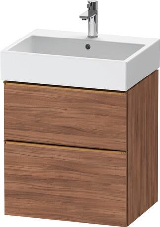 Vanity unit wall-mounted, DE4371004790000 Walnut Matt, Decor, Handle Bronze