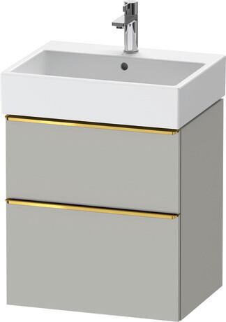 Vanity unit wall-mounted, DE4371034070000 Concrete grey Matt, Decor, Handle Gold