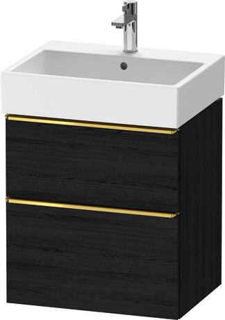 Vanity unit wall-mounted, DE4371034160000 Black oak Matt, Decor, Handle Gold