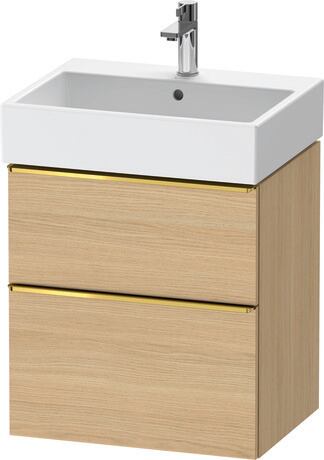 Vanity unit wall-mounted, DE4371034300000 Natural oak Matt, Decor, Handle Gold