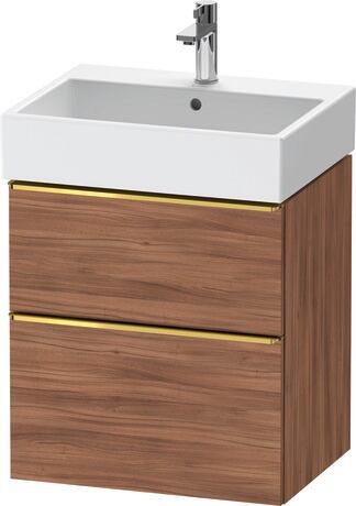 Vanity unit wall-mounted, DE4371034790000 Walnut Matt, Decor, Handle Gold