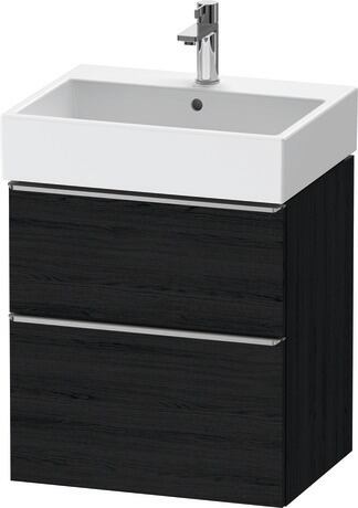 Vanity unit wall-mounted, DE4371070160000 Black oak Matt, Decor, Handle Stainless steel