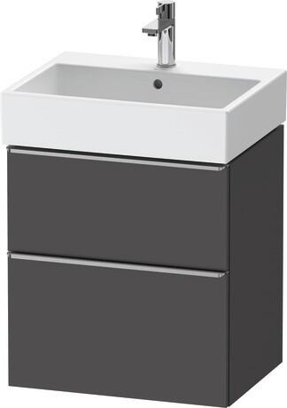 Vanity unit wall-mounted, DE4371070490000 Graphite Matt, Decor, Handle Stainless steel