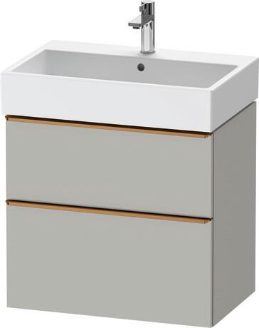 Vanity unit wall-mounted, DE4372004070000 Concrete grey Matt, Decor, Handle Bronze