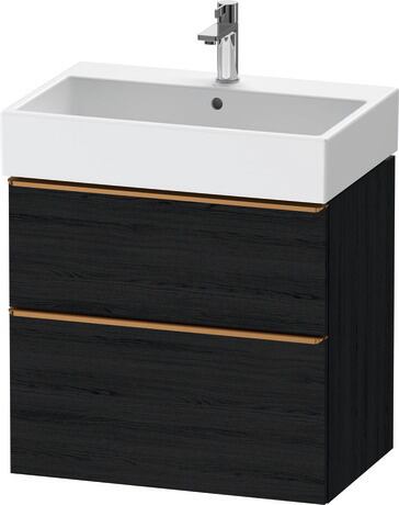 Vanity unit wall-mounted, DE4372004160000 Black oak Matt, Decor, Handle Bronze