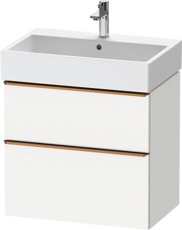 Vanity unit wall-mounted, DE4372004180000 White Matt, Decor, Handle Bronze