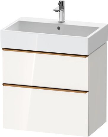 Vanity unit wall-mounted, DE4372004220000 White High Gloss, Decor, Handle Bronze