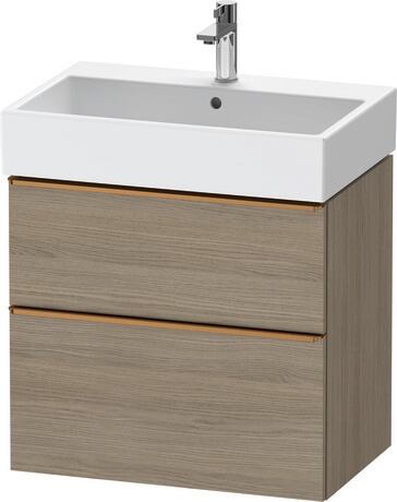 Vanity unit wall-mounted, DE4372004350000 Oak terra Matt, Decor, Handle Bronze