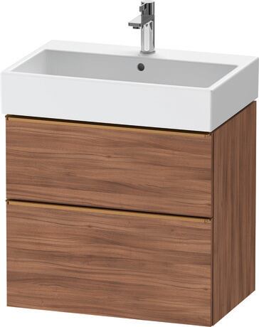 Vanity unit wall-mounted, DE4372004790000 Walnut Matt, Decor, Handle Bronze