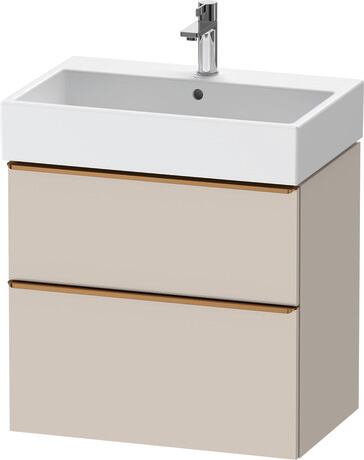 Vanity unit wall-mounted, DE4372004910000 taupe Matt, Decor, Handle Bronze