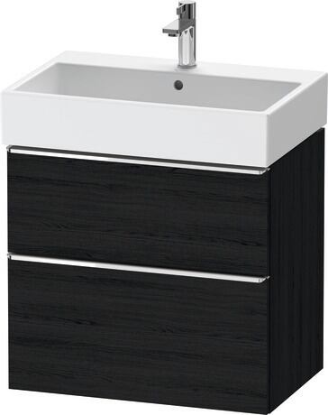 Vanity unit wall-mounted, DE4372010160000 Black oak Matt, Decor, Handle Chrome