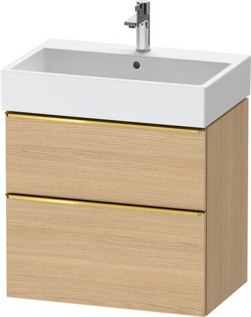 Vanity unit wall-mounted, DE4372034300000 Natural oak Matt, Decor, Handle Gold