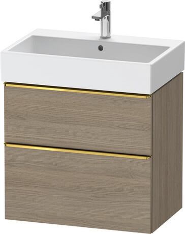 Vanity unit wall-mounted, DE4372034350000 Oak terra Matt, Decor, Handle Gold