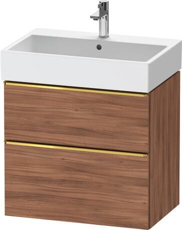 Vanity unit wall-mounted, DE4372034790000 Walnut Matt, Decor, Handle Gold