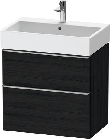 Vanity unit wall-mounted, DE4372070160000 Black oak Matt, Decor, Handle Stainless steel