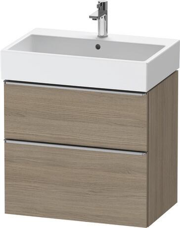 Vanity unit wall-mounted, DE4372070350000 Oak terra Matt, Decor, Handle Stainless steel