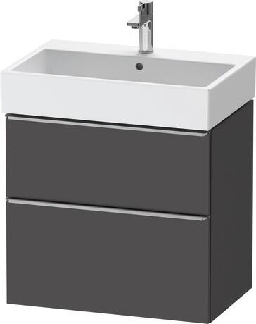 Vanity unit wall-mounted, DE4372070490000 Graphite Matt, Decor, Handle Stainless steel