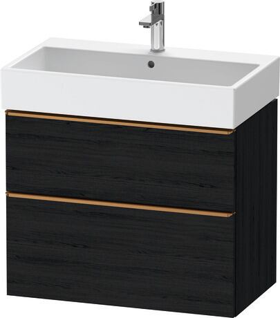 Vanity unit wall-mounted, DE4373004160000 Black oak Matt, Decor, Handle Bronze