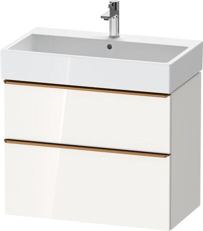 Vanity unit wall-mounted, DE4373004220000 White High Gloss, Decor, Handle Bronze