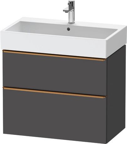 Vanity unit wall-mounted, DE4373004490000 Graphite Matt, Decor, Handle Bronze