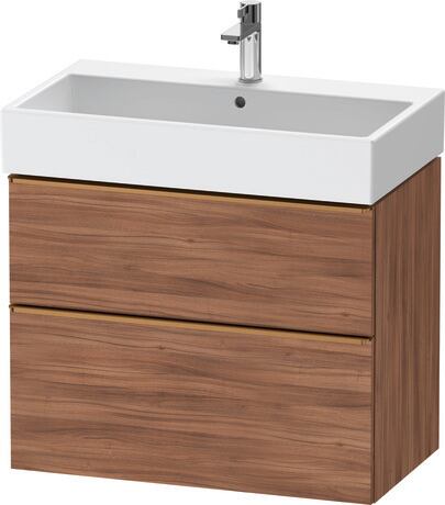 Vanity unit wall-mounted, DE4373004790000 Walnut Matt, Decor, Handle Bronze