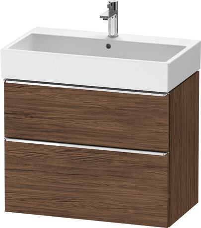 Vanity unit wall-mounted, DE4373010210000 Walnut dark Matt, Decor, Handle Chrome