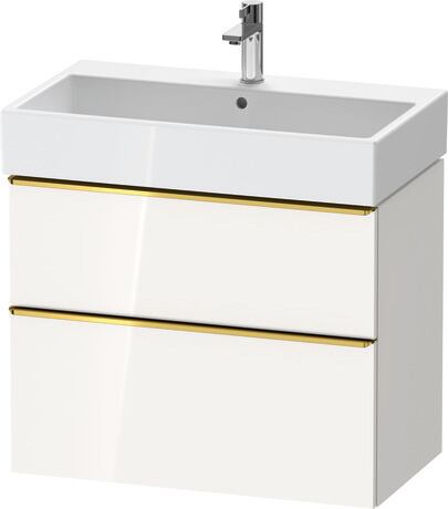 Vanity unit wall-mounted, DE4373034220000 White High Gloss, Decor, Handle Gold