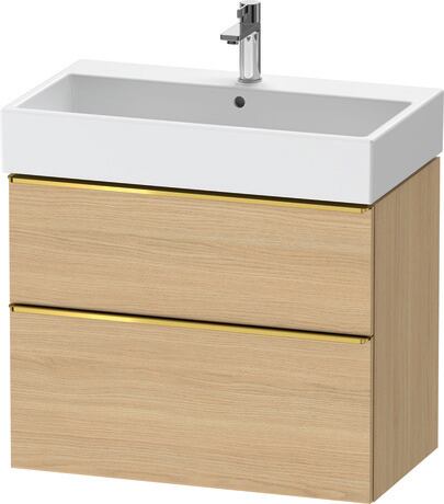 Vanity unit wall-mounted, DE4373034300000 Natural oak Matt, Decor, Handle Gold