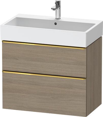 Vanity unit wall-mounted, DE4373034350000 Oak terra Matt, Decor, Handle Gold