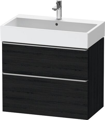 Vanity unit wall-mounted, DE4373070160000 Black oak Matt, Decor, Handle Stainless steel