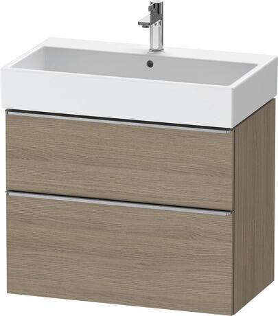 Vanity unit wall-mounted, DE4373070350000 Oak terra Matt, Decor, Handle Stainless steel