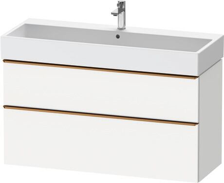 Vanity unit wall-mounted, DE4375004180000 White Matt, Decor, Handle Bronze