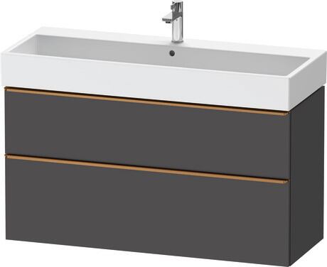 Vanity unit wall-mounted, DE4375004490000 Graphite Matt, Decor, Handle Bronze