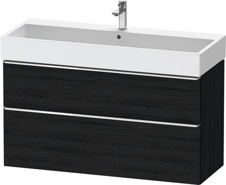 Vanity unit wall-mounted, DE4375010160000 Black oak Matt, Decor, Handle Chrome