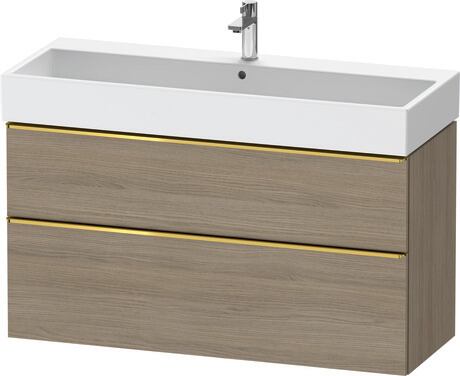 Vanity unit wall-mounted, DE4375034350000 Oak terra Matt, Decor, Handle Gold